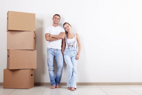 Moving team handling a home removal in Finchley on a residential street