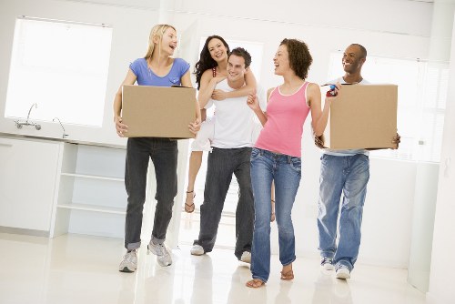 House removalists preparing a moving van in Finchley