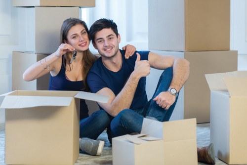 Removal team preparing a house move in Finchley