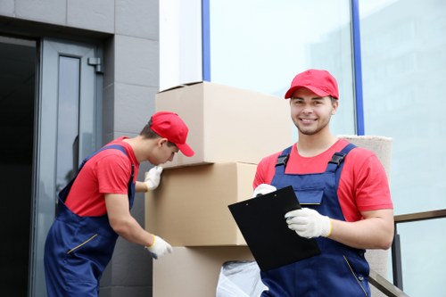 Student removals in Finchley with packed boxes ready for transport