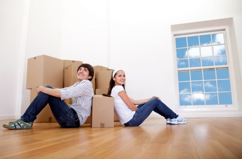 Removal team planning a move in Finchley street