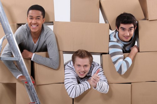 Carefully wrapped household belongings for removals in Finchley