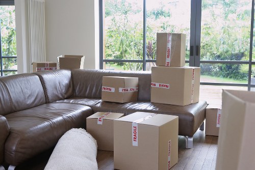 Boxes and household items arranged for a smooth removals service