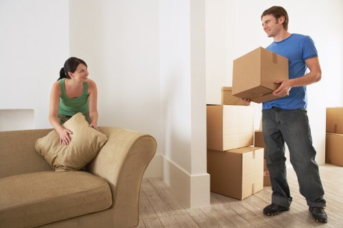 Packing and loading household items for a Finchley relocation