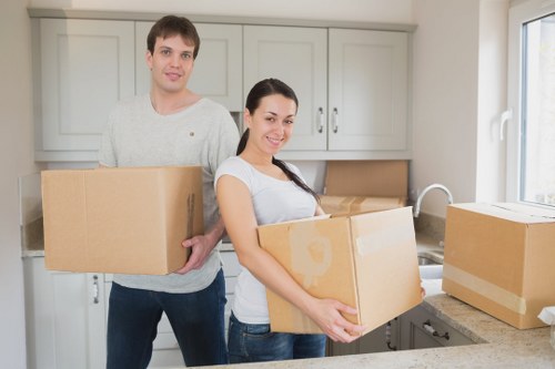 Office relocation items prepared for transport in Finchley